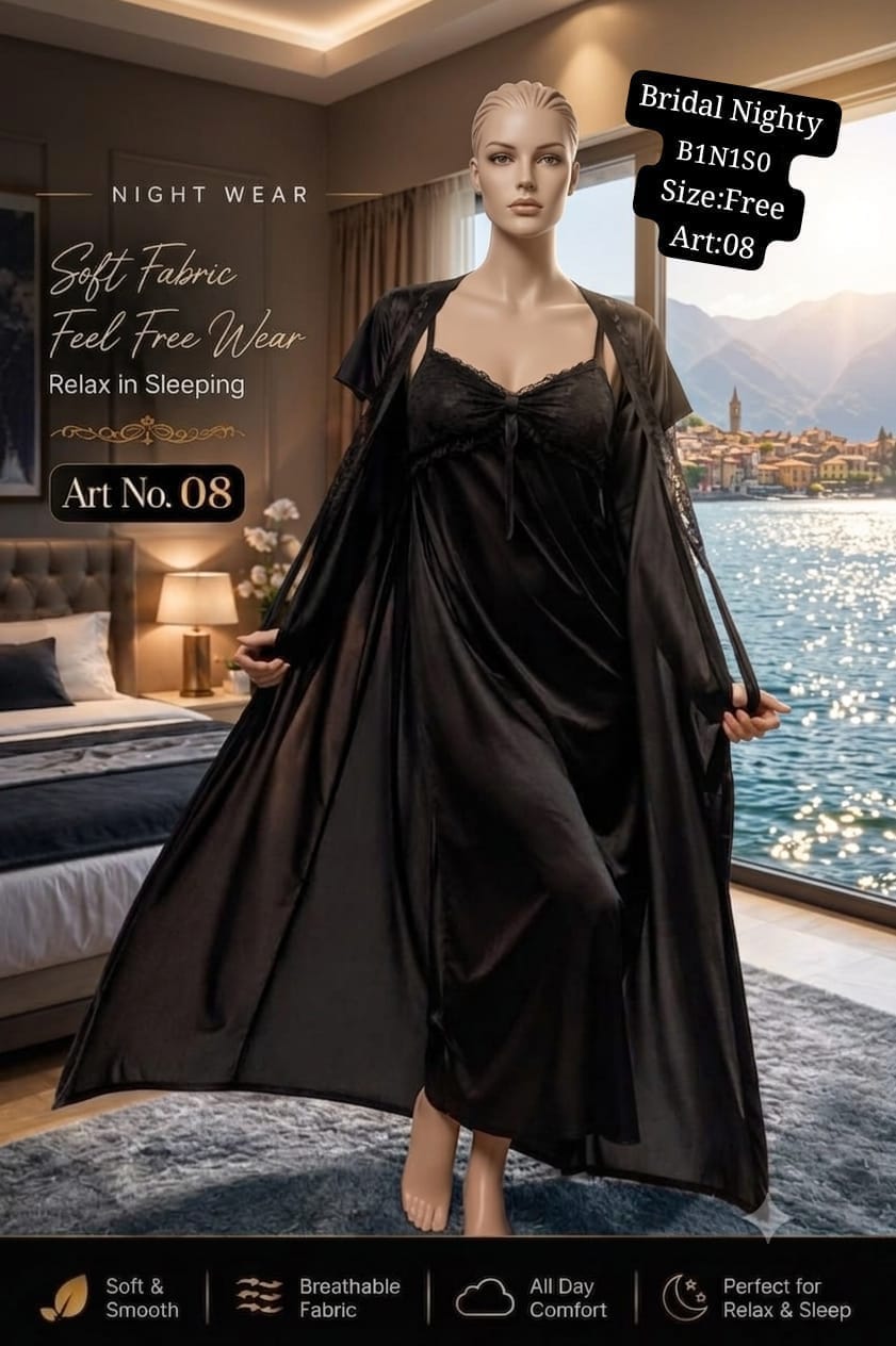 Bridal Nighty Art 08 Black