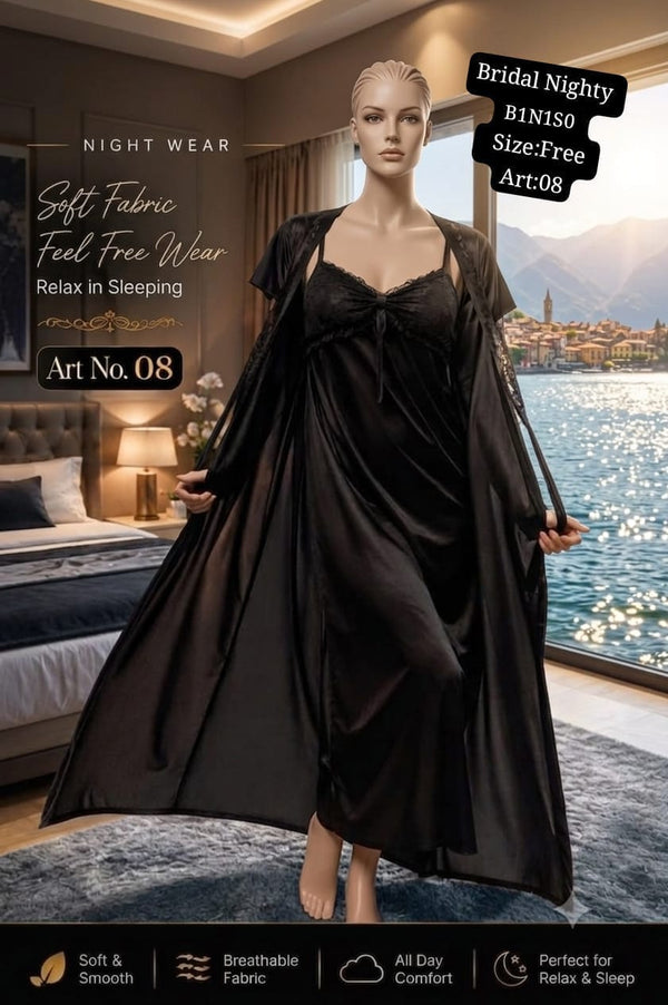 Bridal Nighty Art 08 Black